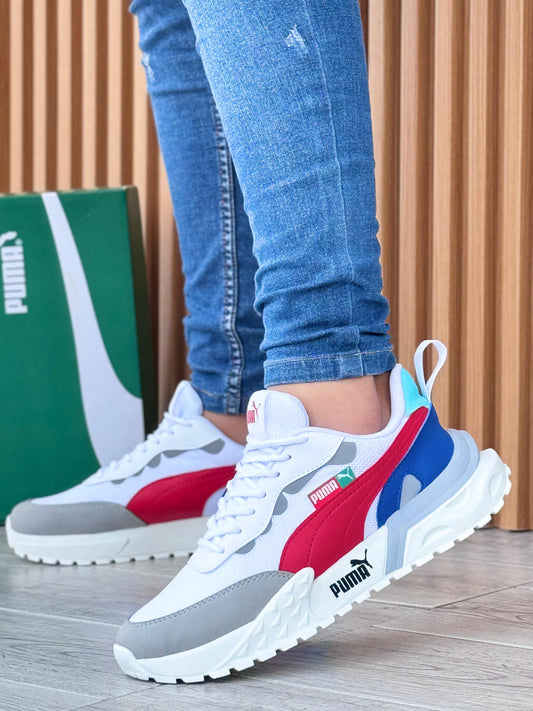 PUMA TRACK BLANCO CON ROJO